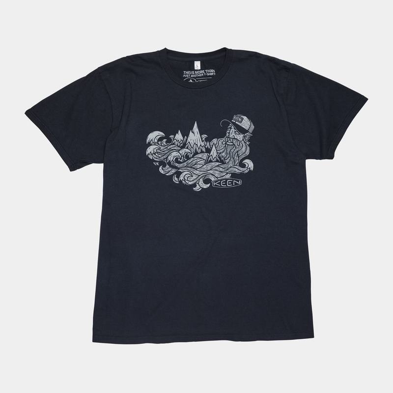 Keen アパレル | キーンウェーブビアード ' Tシャツ メンズ 黒 | 357891-TJD